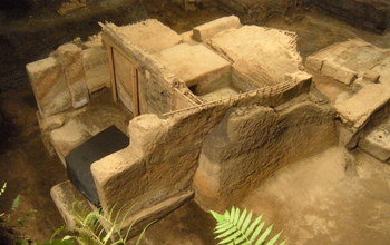 ruins showing structures at Ceren archeological site